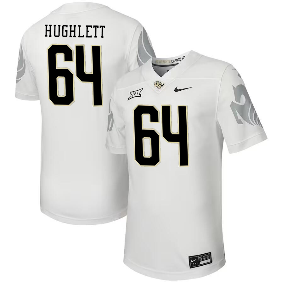 #64 Charley Hughlett UCF Knights Jerseys Football Stitched-White - Click Image to Close